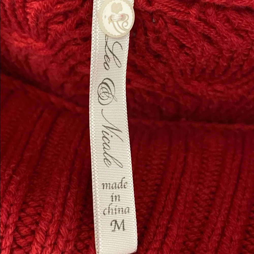 Leo & Nicole Red Cowl Neck Sweater - Picture 2 of 7